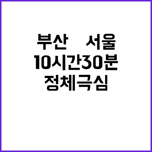 정체 극심 부산→서울 고속도로 10시간 30분!