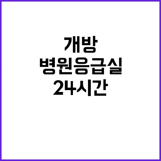 연휴 24시간 개방 병원 응급실 대체 필요!