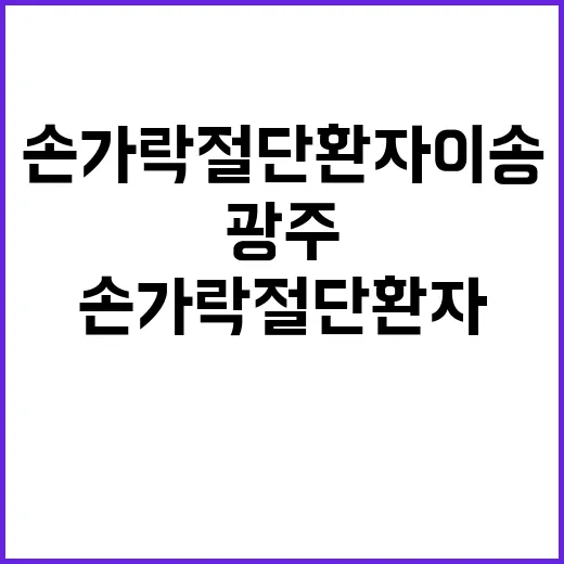 복지부 “광주 손가락 절단 환자 이송 성공 사례!”