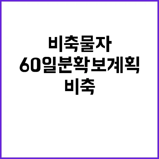 비축물자 60일분 확보 계획의 진실은?