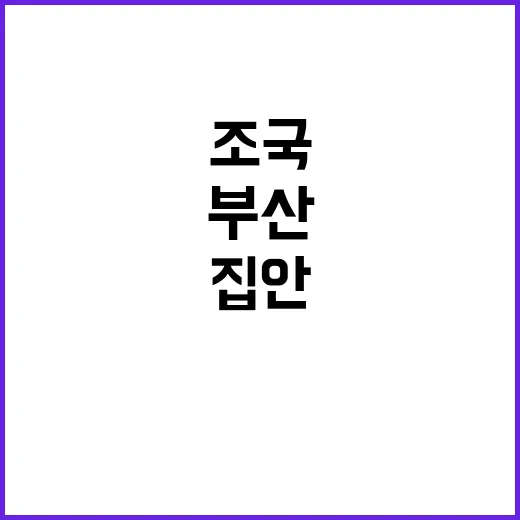 조국 부산 내팽개치…