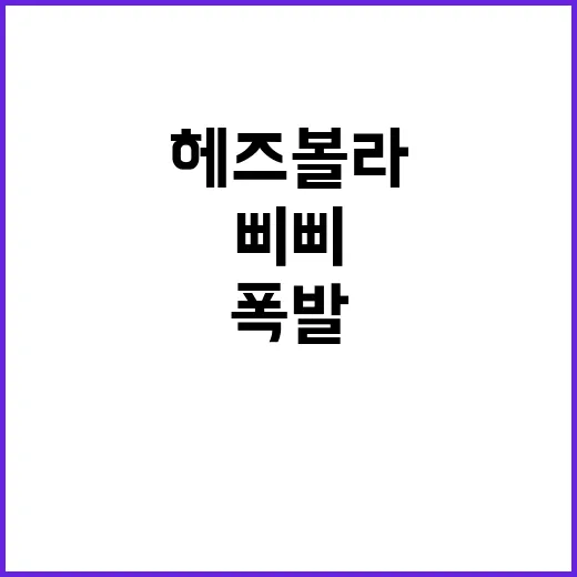 헤즈볼라 폭발 전 …