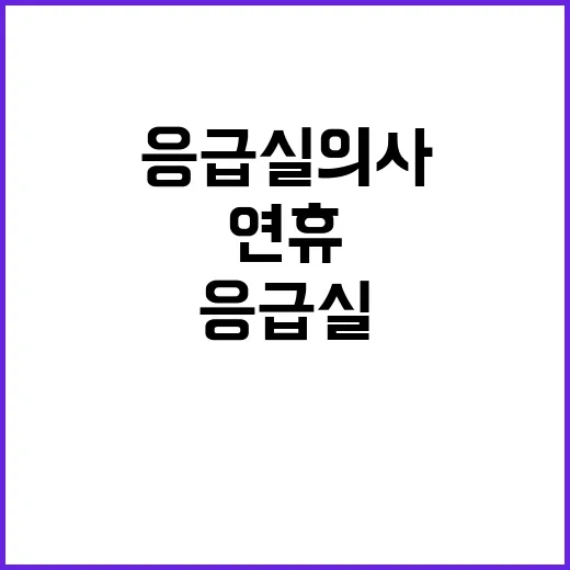 응급실 의사 연휴 …