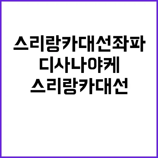 스리랑카 대선 좌파 디사나야케 당선의 충격!