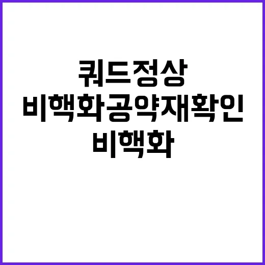 비핵화 공약 재확인…