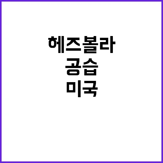 헤즈볼라 공습 미국의 정의 구현 선언! 클릭 필수!