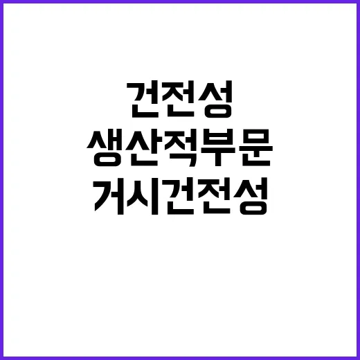 거시건전성 변화! 생산적 부문 투자 폭발적 증가!