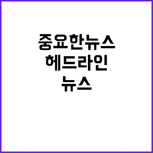 헤드라인 중요한 뉴스 지금 확인하세요!