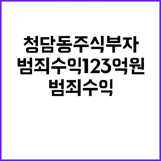 청담동 주식부자 범죄수익 123억 원 국고 귀속!