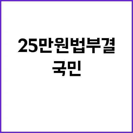 25만원법 부결 국민과 개의 차별적 시선