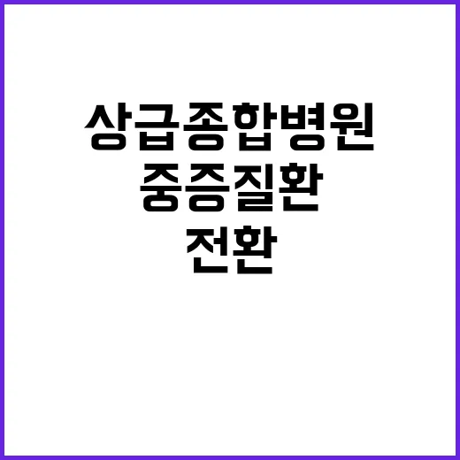 10조 투입 상급종합병원 전문의·중증질환 전환!