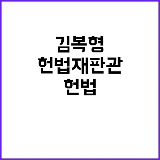 헌법재판관 김복형 …