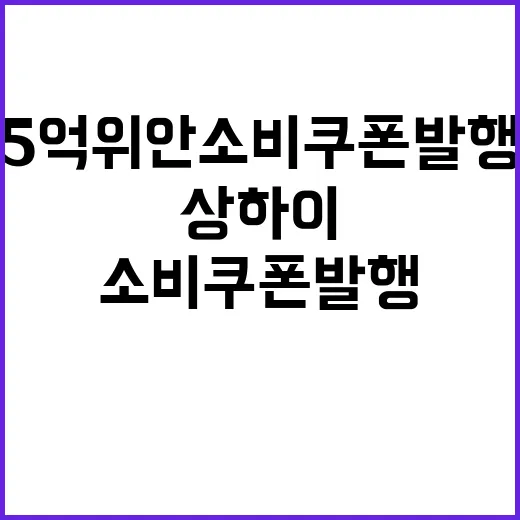 상하이 5억 위안 소비쿠폰 발행 소식 전해!