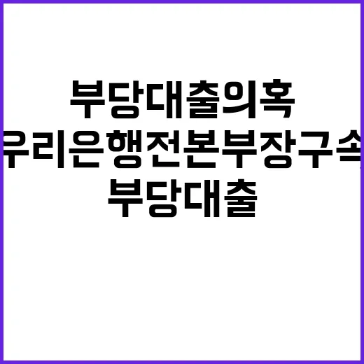 부당대출 의혹 우리은행 전 본부장 구속 소식!