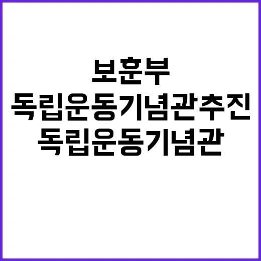 보훈부 독립운동기념관 추진… 정치적 논란 일어나다!