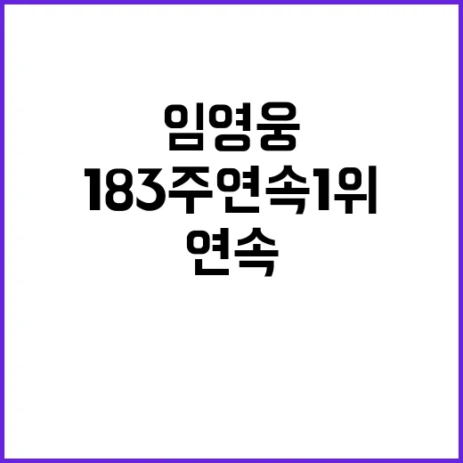 임영웅 183주 연속 1위의 기록과 비밀!