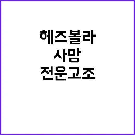 헤즈볼라 사망 이스라엘 전운 고조되다!