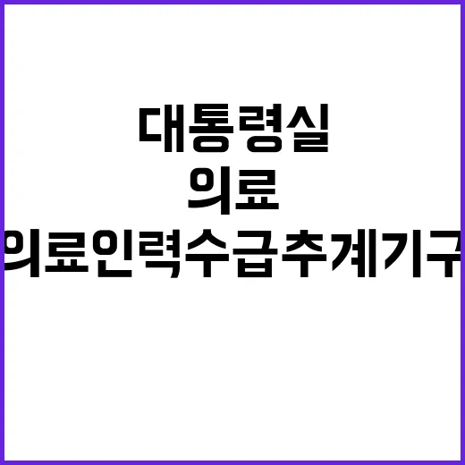 의료인력 수급 추계기구 대통령실의 새로운 발표!