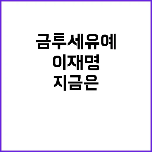 금투세 유예 이재명…