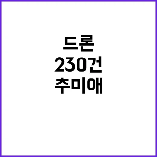 드론 추미애 尹정부 용산에서 230건 적발!