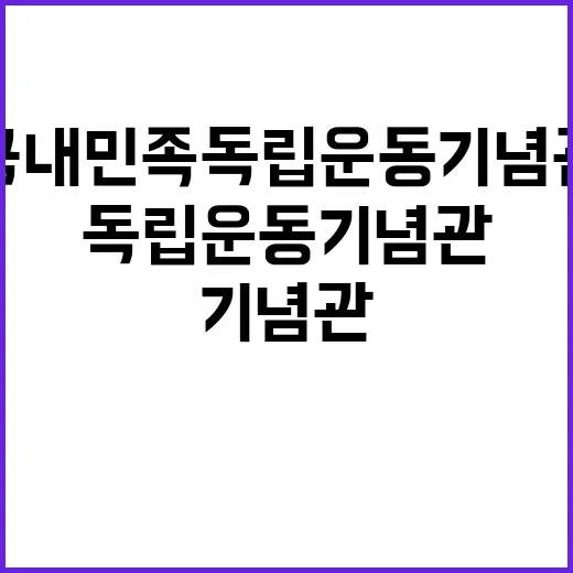 국내민족독립운동기념관 독립운동 숨겨진 이야기 공개!