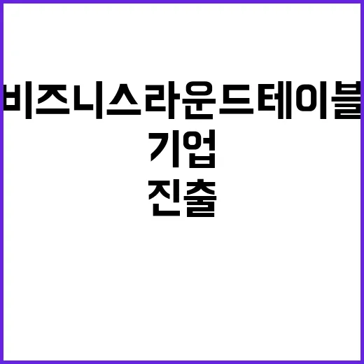 비즈니스 라운드테이블 한국 기업 진출 확대 소식!