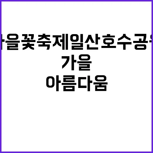 가을꽃축제 일산호수공원의 아름다움으로 초대합니다!