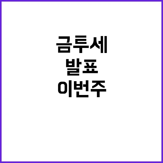 금투세 당론 이르면…