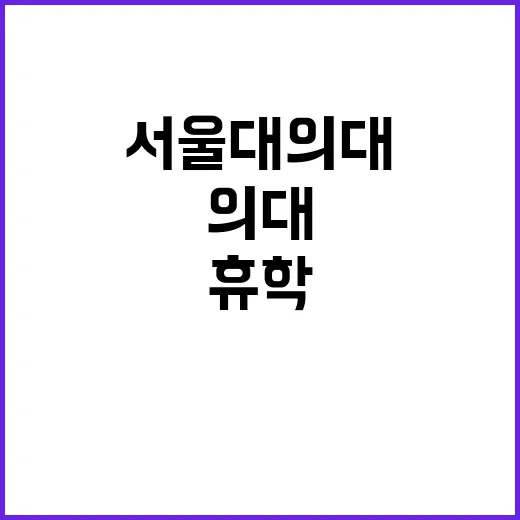 서울대 의대 집단 휴학 이유는 무엇일까?