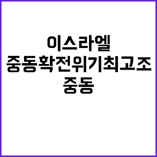 이스라엘 중동 확전 위기 최고조 상황 발생!