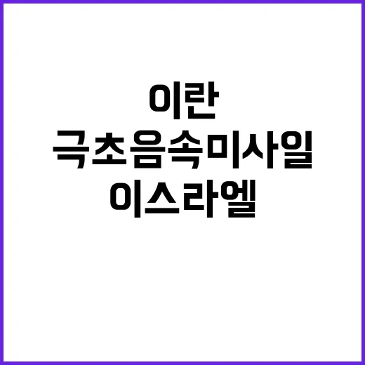 “극초음속 미사일 발사 이란의 경고와 이스라엘의 반응”