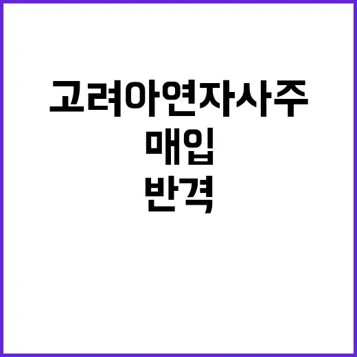 고려아연 자사주 매…