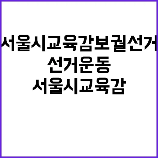 서울시교육감 보궐선거 공식 선거운동 개시!