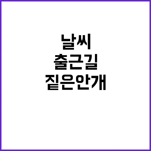 출근길 쌀쌀한 날씨 짙은 안개 조심하세요!