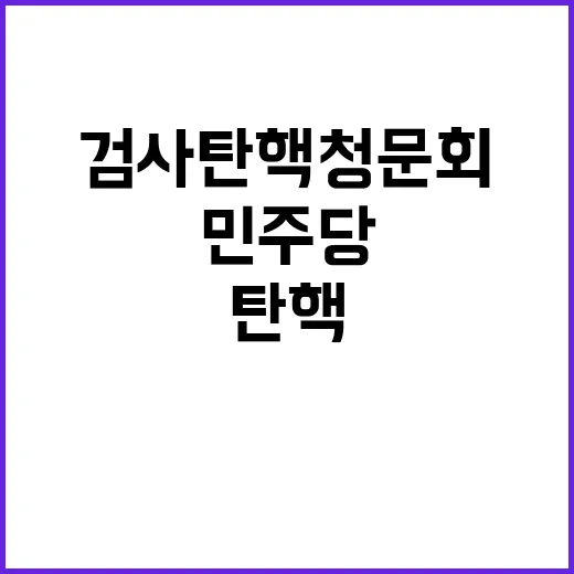 검사 탄핵 청문회 …