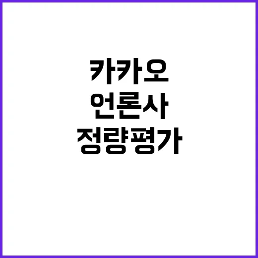 카카오 선정된 다음뉴스 언론사 100% 정량평가!