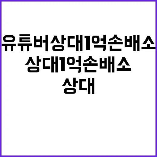 송영길 유튜버 상대 1억 손배소 패소 뉴스!