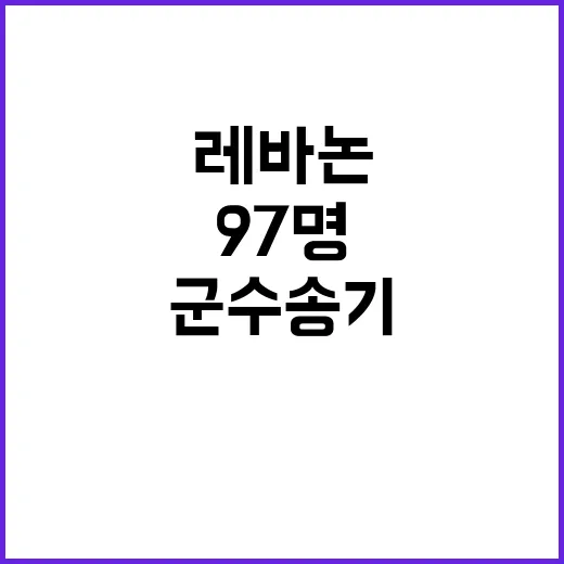 레바논 97명 군 수송기 귀국 소식 감동의 순간!