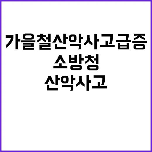 가을철 산악사고 급증 소방청 경고!