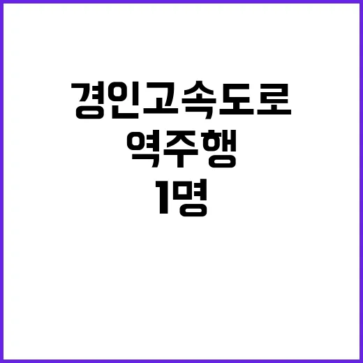 역주행 사건 경인고속도로 1명 숨져!