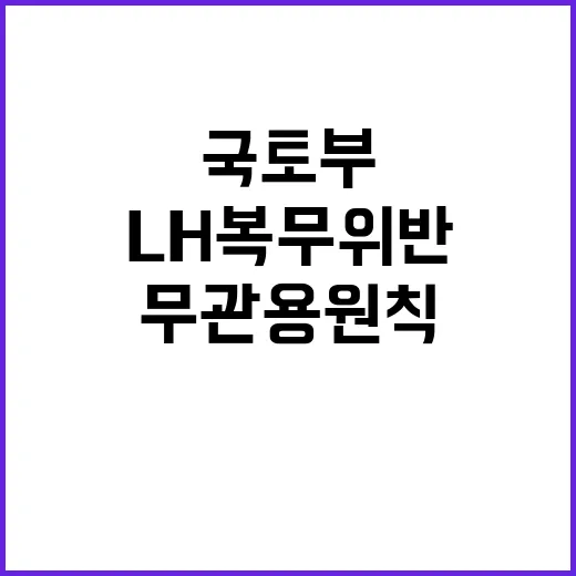 “국토부의 무관용 원칙 LH 복무 위반 처벌?”