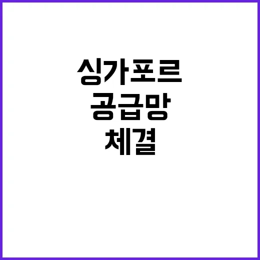 공급망 한싱가포르 파트너십 약정 체결 소식!