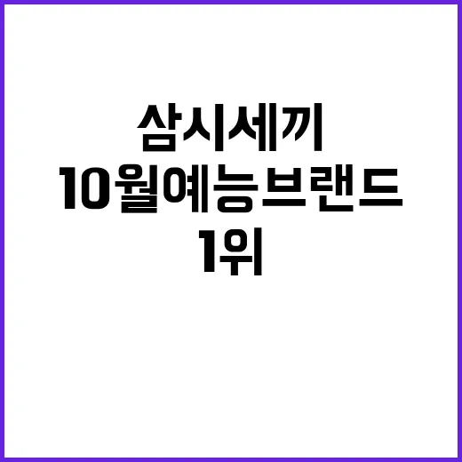 임영웅 삼시세끼 10월 예능 브랜드 1위!