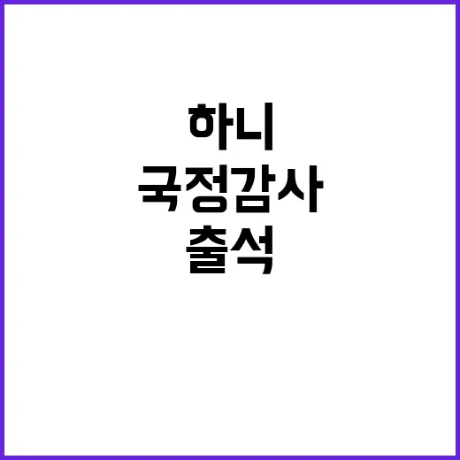 국정감사 하니의 출…