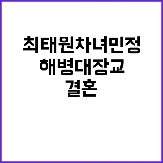 결혼 소식! 최태원 차녀 민정 미 해병대 장교!