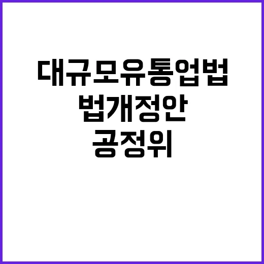 공정위 “대규모유통업법 개정안 현재 확정되지 않음”