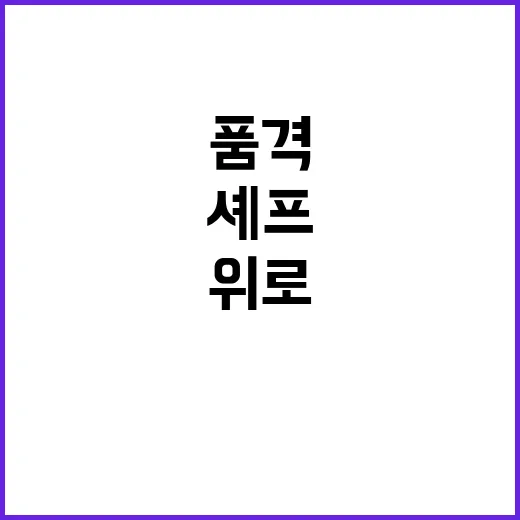 위로의 한 그릇 셰프의 품격은 무엇인가?