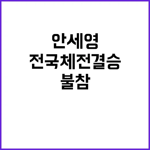 안세영 무릎 이상으로 전국체전 결승 불참!