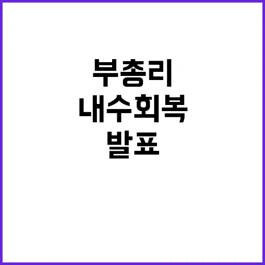 경제부총리 내수회복…