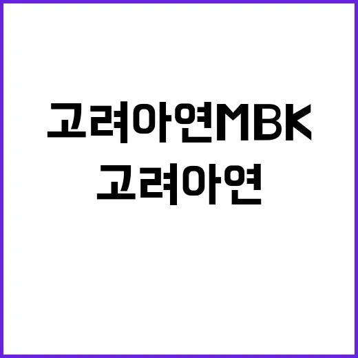 고려아연 MBK의 중국 거래 부인 단호한 입장